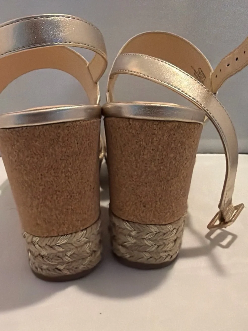Jessica Simpson Metallic Gold Wedge Sandals